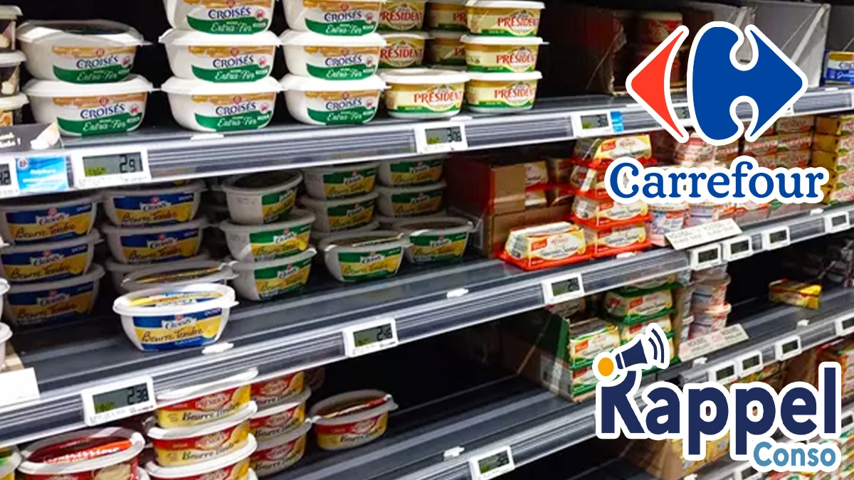 Ce beurre fait l’objet d’un rappel produit urgent chez Carrefour pour contamination à la listeria